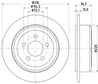 HELLA PAGID 8dd355122221 -  Тормозной диск